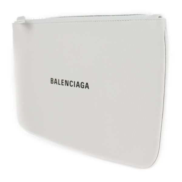 2117103008187 2 Balenciaga Everyday Leather Clutch Bag White