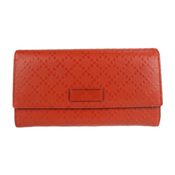 2118053002288 1 Gucci Diamante Long Wallet Leather Orange Brown