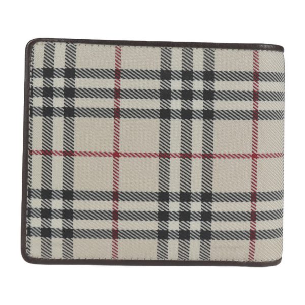 2118083002210 3 Burberry Plaid Canvas Leather Bifold Wallet Beige Brown