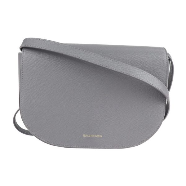 2118113007192 1 Balenciaga Ville Day Leather Messenger Bag Gray