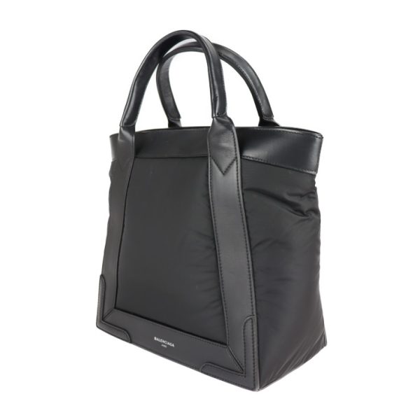 2118113007223 2 Balenciaga Cabas PM Nylon Leather Tote Bag Black