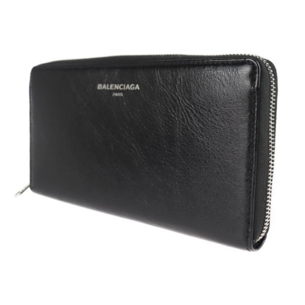 2118113007246 2 Balenciaga Leather Long Wallet Black