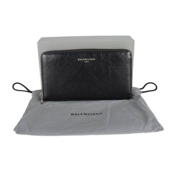 2118113007246 9 Balenciaga Leather Long Wallet Black