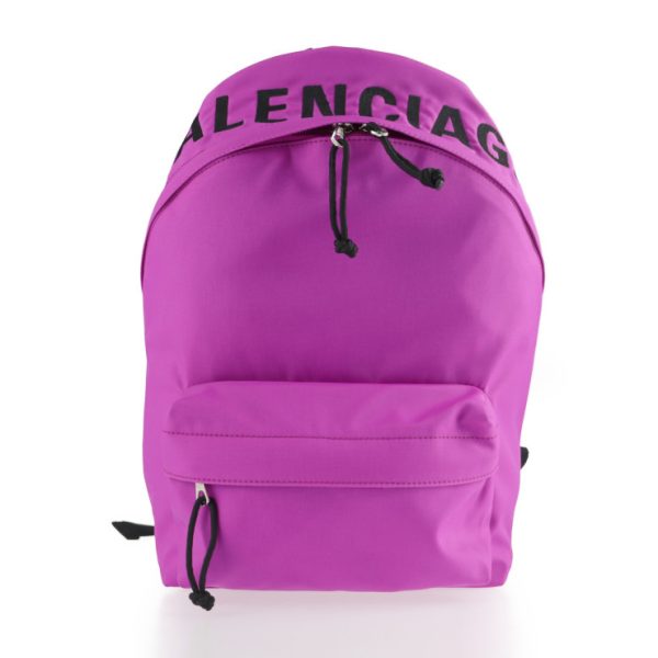 2119043008374 1 Balenciaga Logo Wheel Nylon Daypack Purple