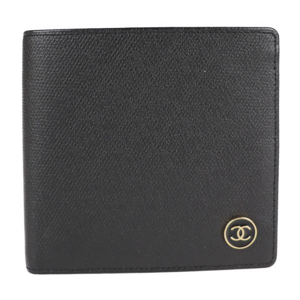 2120013002331 1 Chanel Coco Button Bifold Wallet Caviar Skin Black