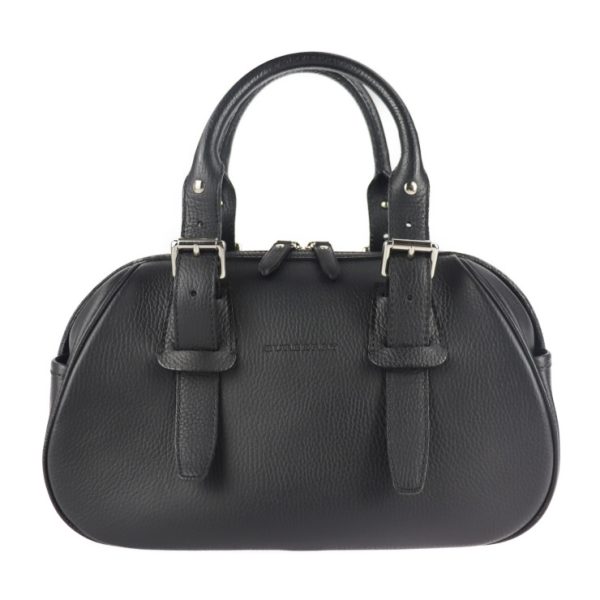 2120063008408 1 Burberry Leather Mini Boston Bag Black