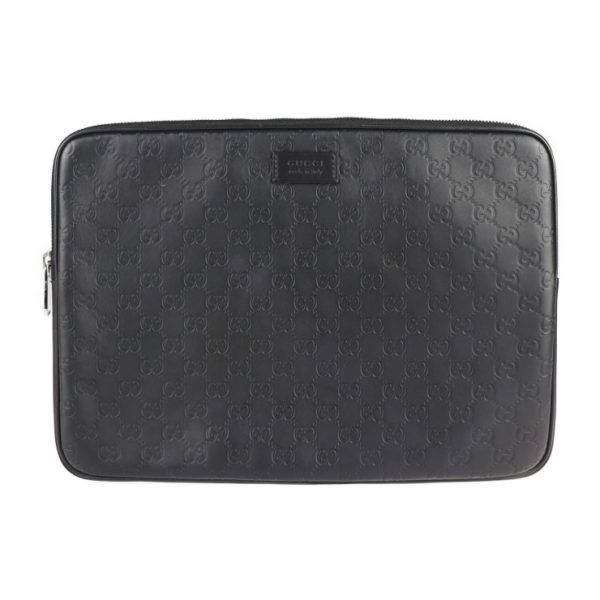 2120123008204 1 GUCCI Guccisima Clutch Bag Leather Black