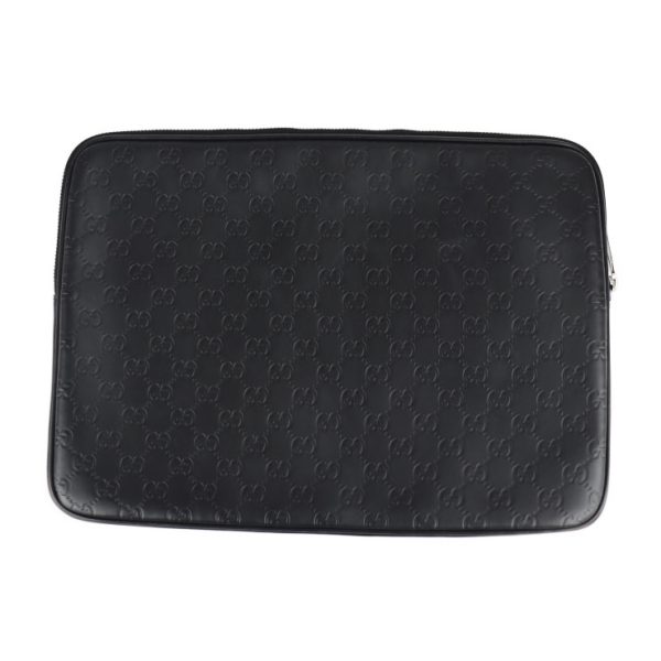 2120123008204 3 GUCCI Guccisima Clutch Bag Leather Black