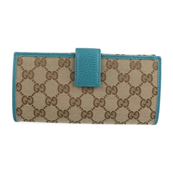 2120123008212 3 GUCCI GG Canvas Bifold Wallet Canvas Leather Beige Brown Turquoise