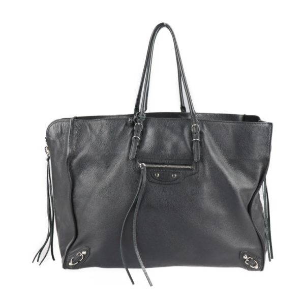 2120123008222 1 Balenciaga Paper A4 Leather Tote Bag Black