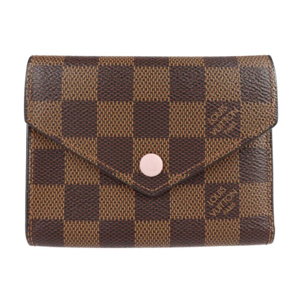 2120123008249 1 Louis Vuitton Portefeuille Victorine Trifold Wallet Damier Canvas Rose Ballerine