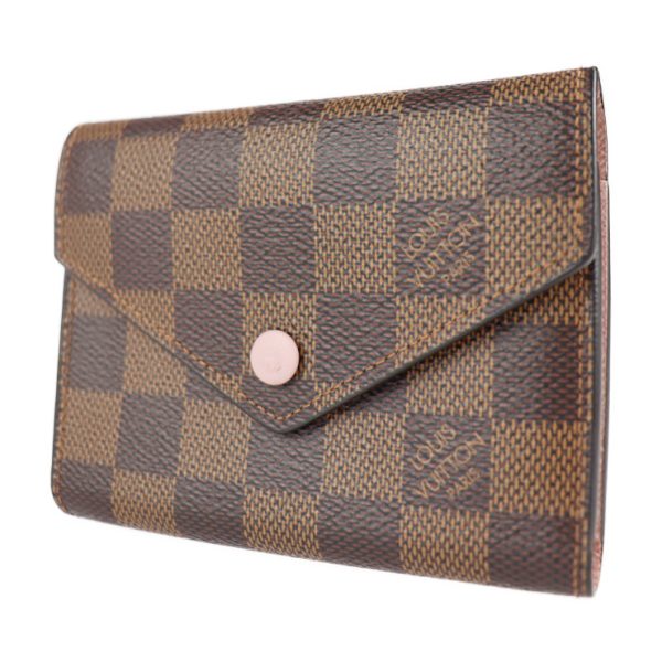 2120123008249 2 Louis Vuitton Portefeuille Victorine Trifold Wallet Damier Canvas Rose Ballerine