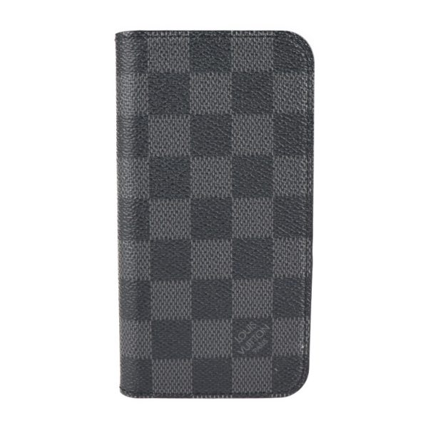 2120123008250 1 Louis Vuitton Iphone Folio Damier Graphite Notebook Case Black Gray