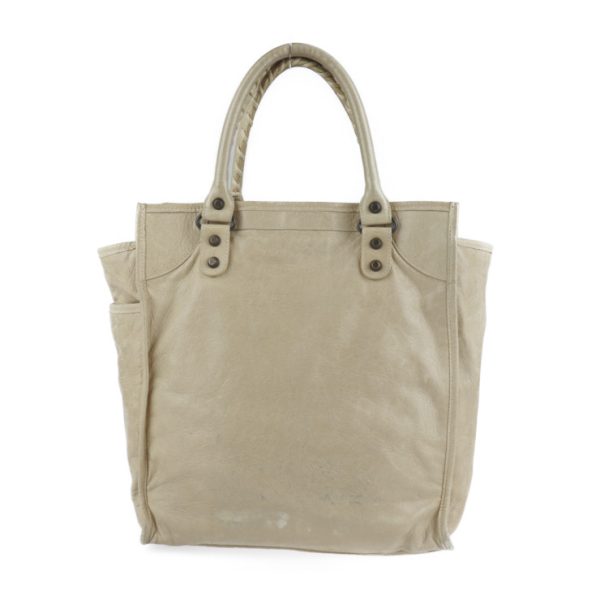 2121103007255 3 Balenciaga The Hippo Leather Tote Bag Beige