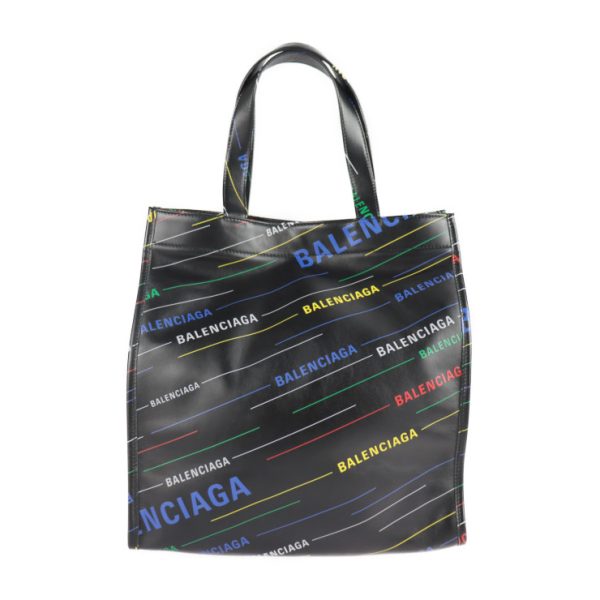 2121113008266 1 Balenciaga Market Shopper Leather Tote Bag Black Multicolor