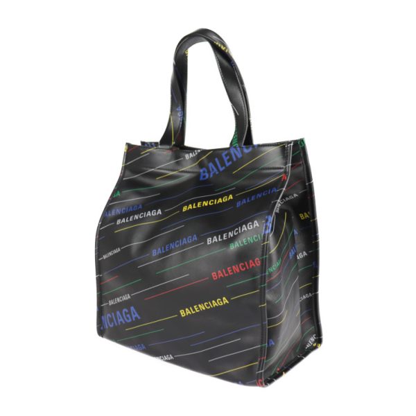 2121113008266 2 Balenciaga Market Shopper Leather Tote Bag Black Multicolor