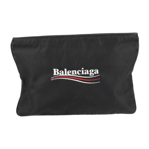 2123083008322 1 Balenciaga Nylon Canvas Clutch Bag Black