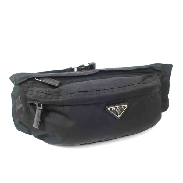 21231 1 Prada Waist Pouch Body Bag Nylon Black