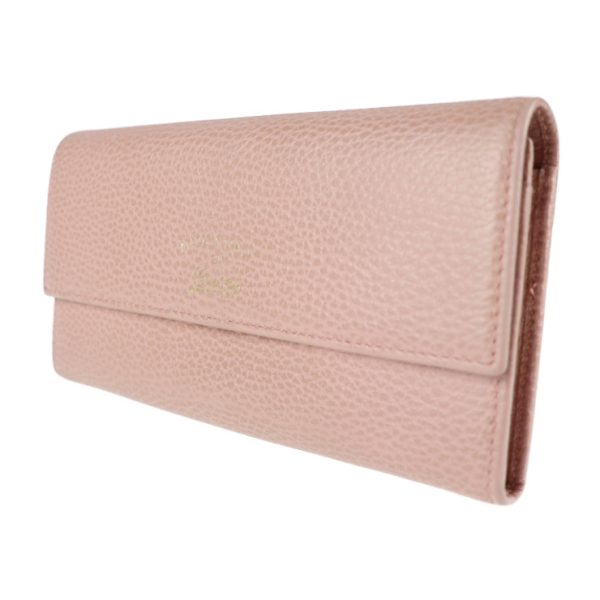 2124023002424 2 Gucci Swing Bifold Long Wallet Leather Pink