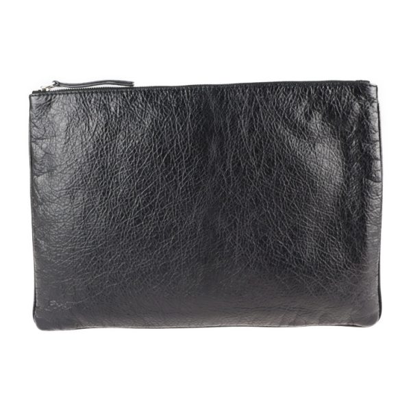 2124023002446 3 Balenciaga Supermarket Clip M Leather Clutch Bag Black