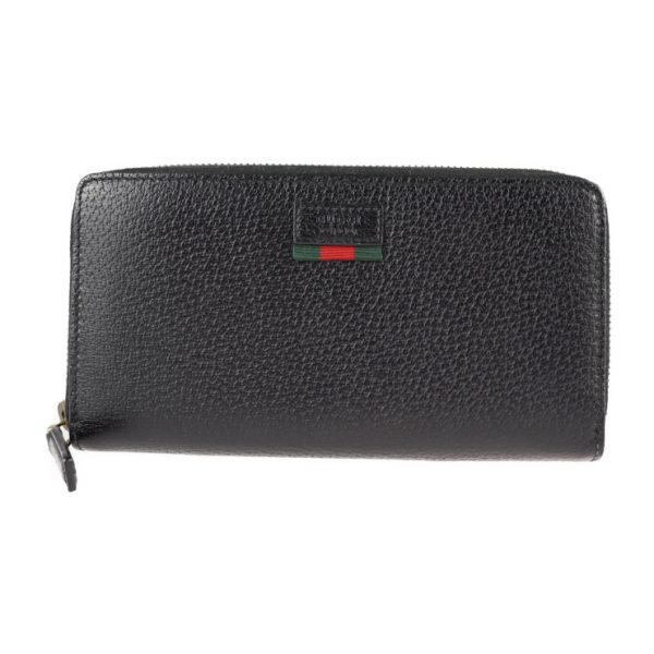 2124023002447 1 Gucci Web Long Wallet Black Round Zipper