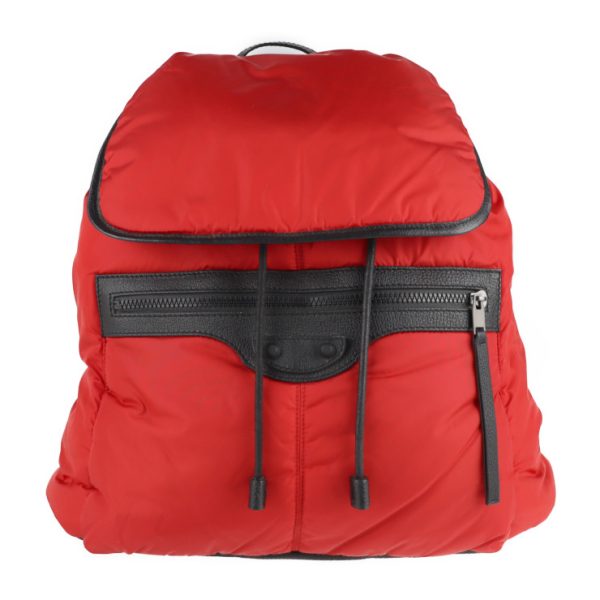 2124033002561 1 Balenciaga Traveler Nylon Leather Daypack Red Black