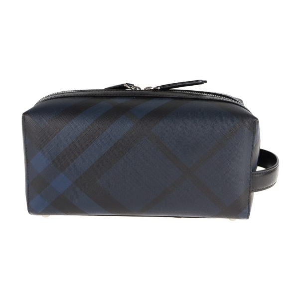 2124033002580 3 Burberry Plaid Leather PVC Coated Bag Navy Black