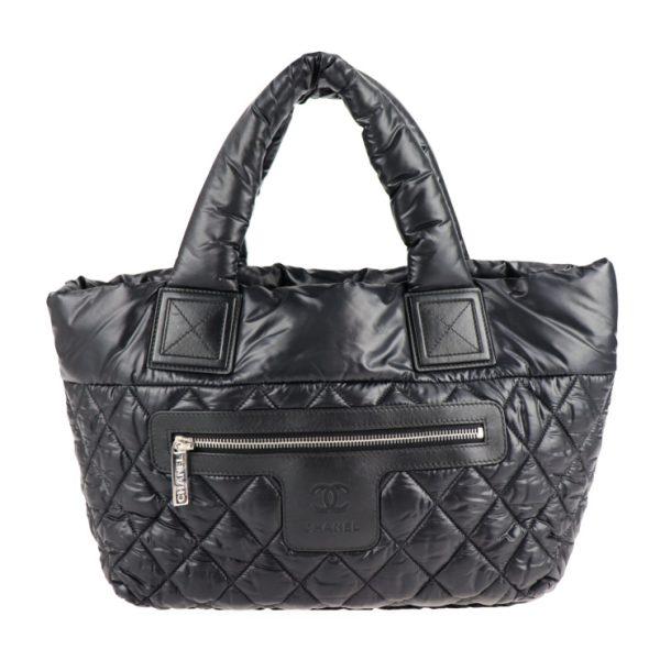 2124063002451 1 Chanel Coco Cocoon Tote PM Handbag Leather Black