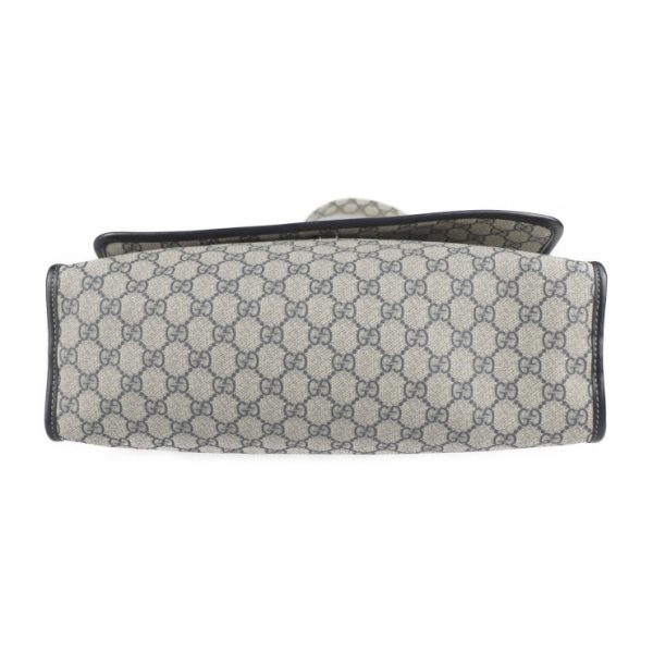 2124121001042 4 GUCCI GG Supreme Shoulder Bag PVC Leather Gray Navy