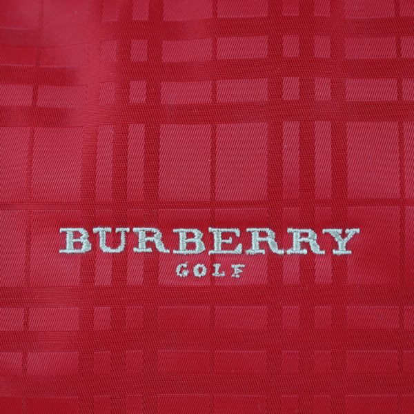 2125023007501 9 Burberry Golf Nylon Canvas Leather Boston Bag Red