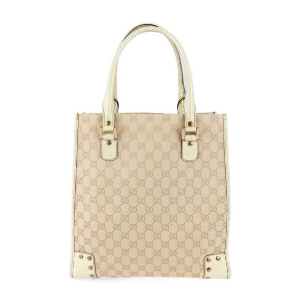 2125083007368 1 Gucci GG Canvas Tote Bag Leather Beige Ivory