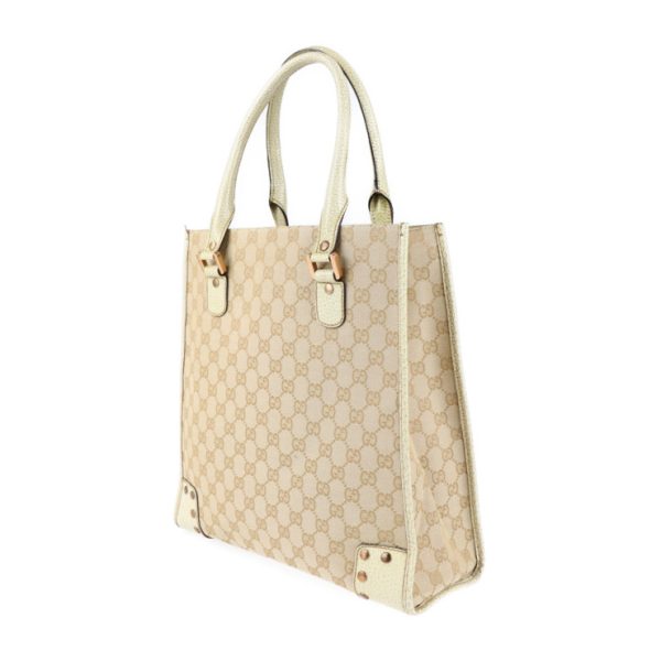 2125083007368 2 Gucci GG Canvas Tote Bag Leather Beige Ivory