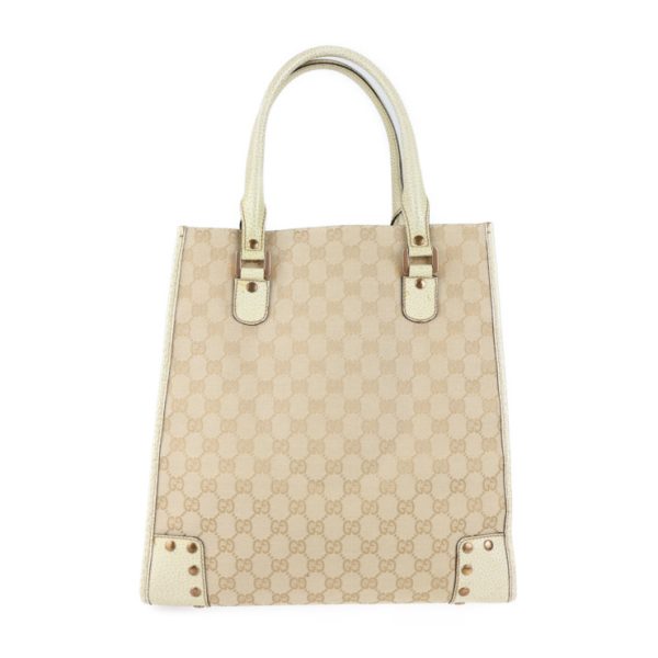 2125083007368 3 Gucci GG Canvas Tote Bag Leather Beige Ivory