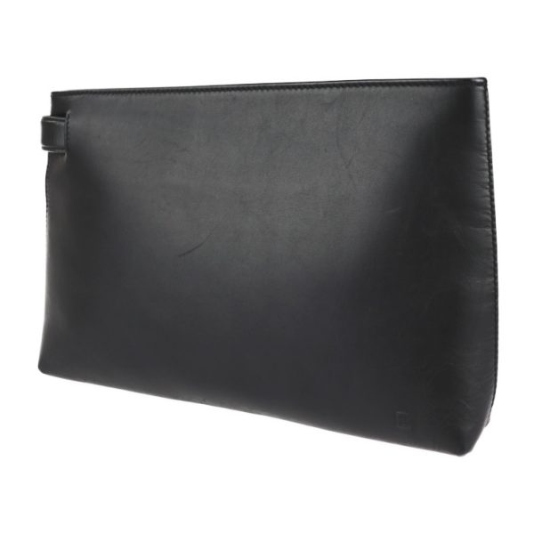 2125083007392 2 Balenciaga B Line Leather Clutch Bag Black