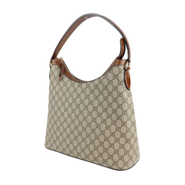 2125113007336 2 GUCCI Hobo Bag PVC Leather Beige Ebony Brown