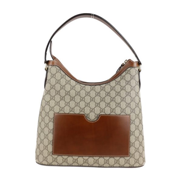 2125113007336 3 GUCCI Hobo Bag PVC Leather Beige Ebony Brown