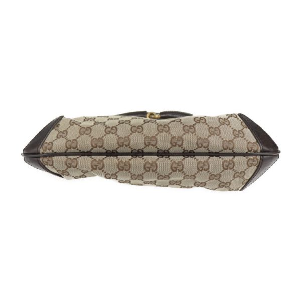 2125113007338 4 GUCCI Horsebit Shoulder Bag GG Canvas Beige Brown