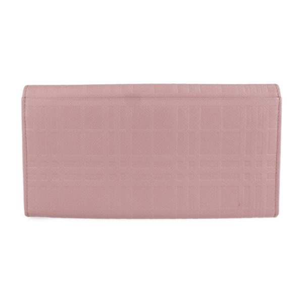 2125113007369 3 Burberry Embossed Check Leather Bifold Wallet Pink