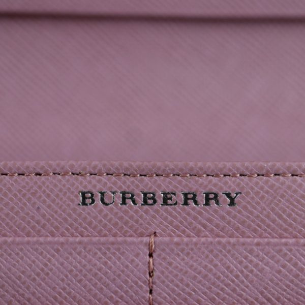 2125113007369 9 Burberry Embossed Check Leather Bifold Wallet Pink