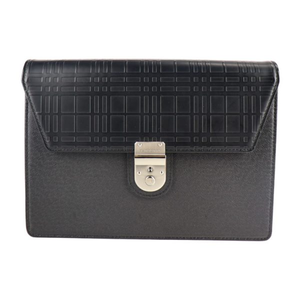 2126053002441 1 Burberry Leather Clutch Bag Black