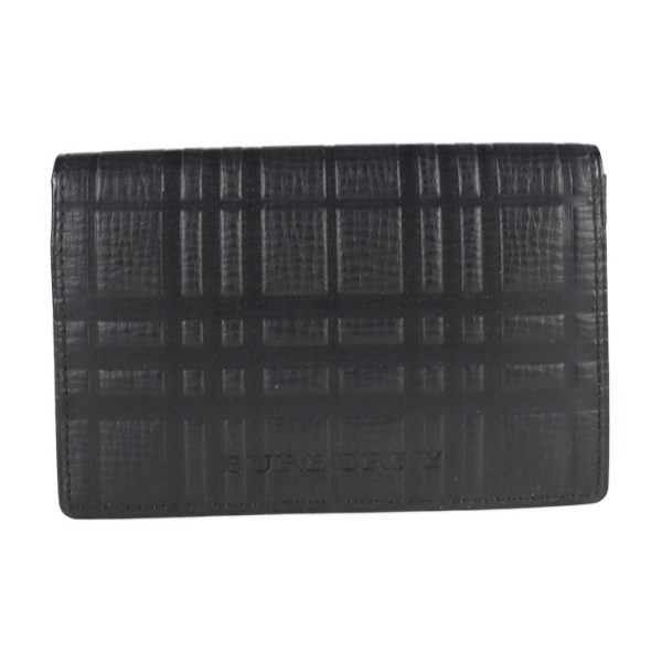 2127013002463 1 Burberry Leather Card Holder Black Check