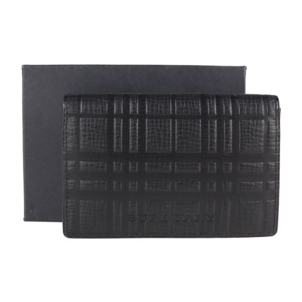 2127013002463 9 Burberry Leather Card Holder Black Check