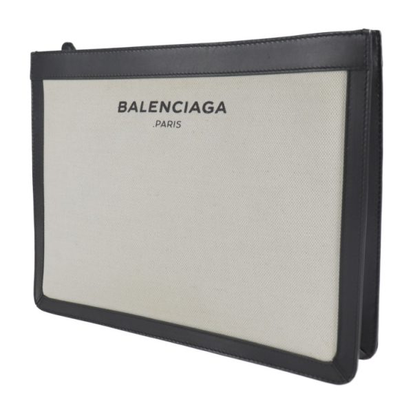 2127053007453 2 Balenciaga Canvas Leather Clutch Ivory Black