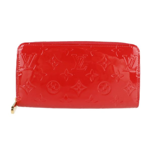 2128013007609 1 Louis Vuitton Zippy Vernis Long Wallet Sleaze Red