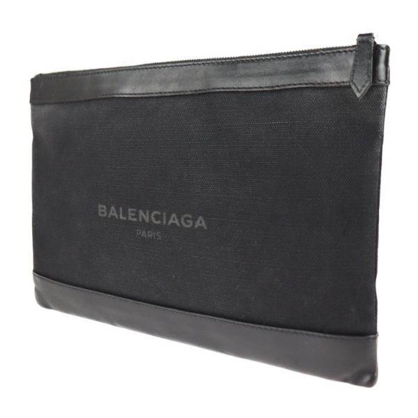 2128083008452 2 Balenciaga Canvas Leather Clutch Bag Black