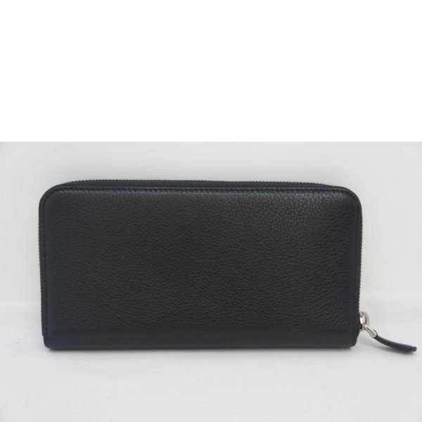 21286 2 Prada Long Wallet Round Zipper Black