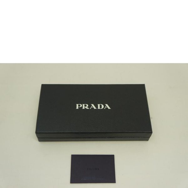 21286 6 Prada Long Wallet Round Zipper Black