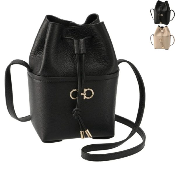 2129700001 FERRAGAMO Shoulder Bag Double Gancini Mini Bucket Bag