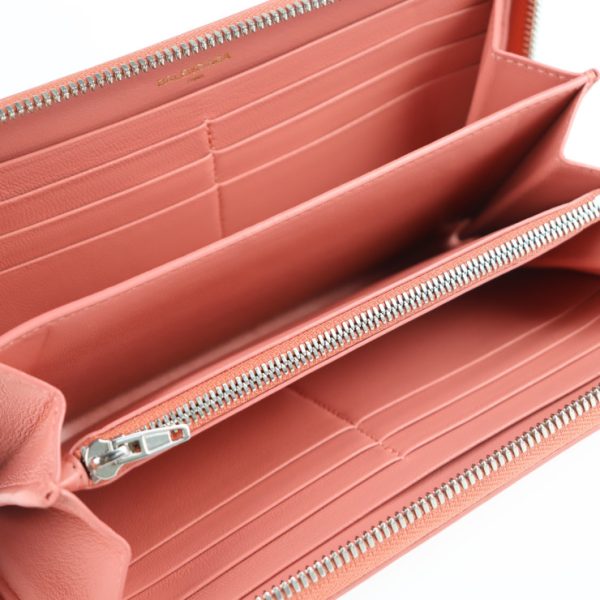 2131033002688 8 Balenciaga Leather Long Wallet Coral Pink