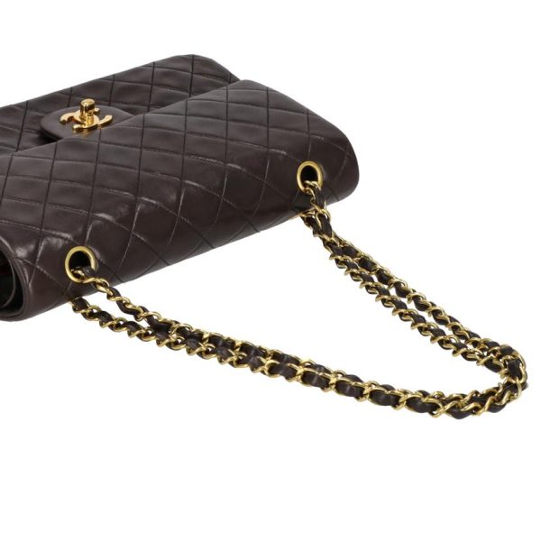 21332 4 Chanel Matelasse Double Flap Chain Shoulder Bag Black